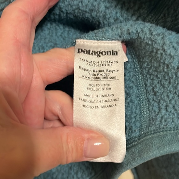 Patagonia Womens Worn Wear Fleece Jacket 1/4 Zip Blue Winter - Sz Large - Picture 5 of 9